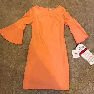 Peach Calvin Klein dress, size 2, NWT